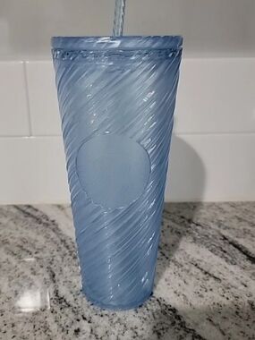 Starbucks Blue Spiral Reusable Tumbler with Matching Lid
